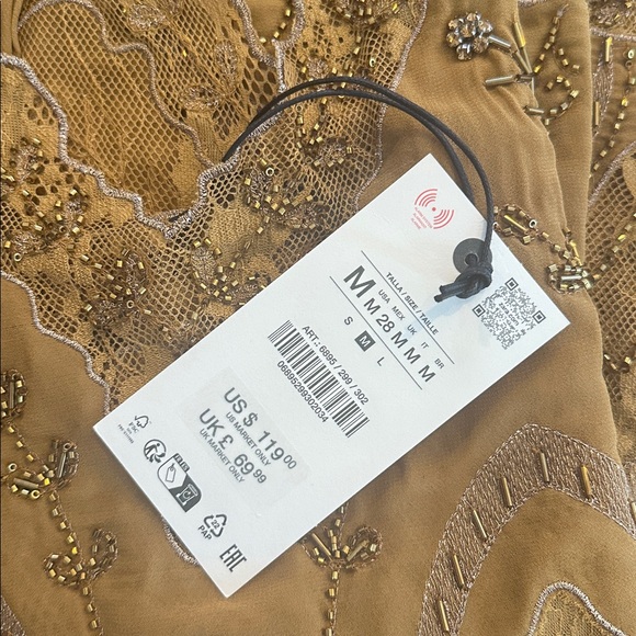 ZARA BEADED EMBROIDERED TOP ZW COLLECTION LIMITED EDITION - Picture 14 of 15